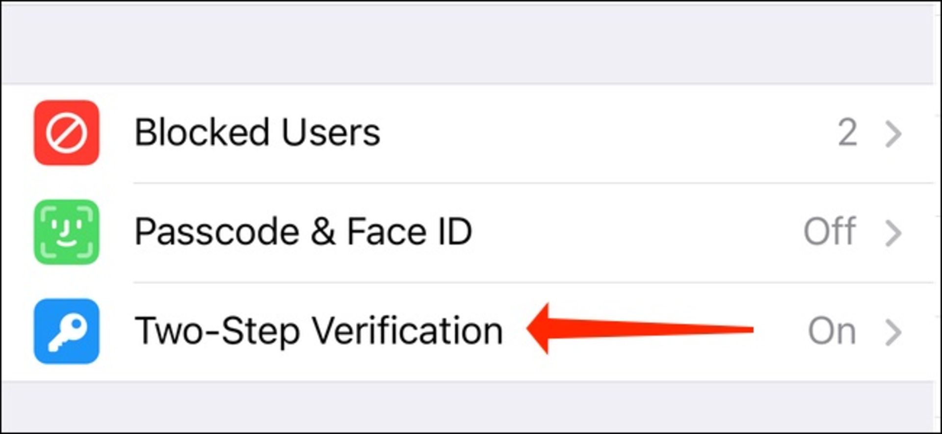تنظیمات Two-Step Verification در تلگرام آیفون