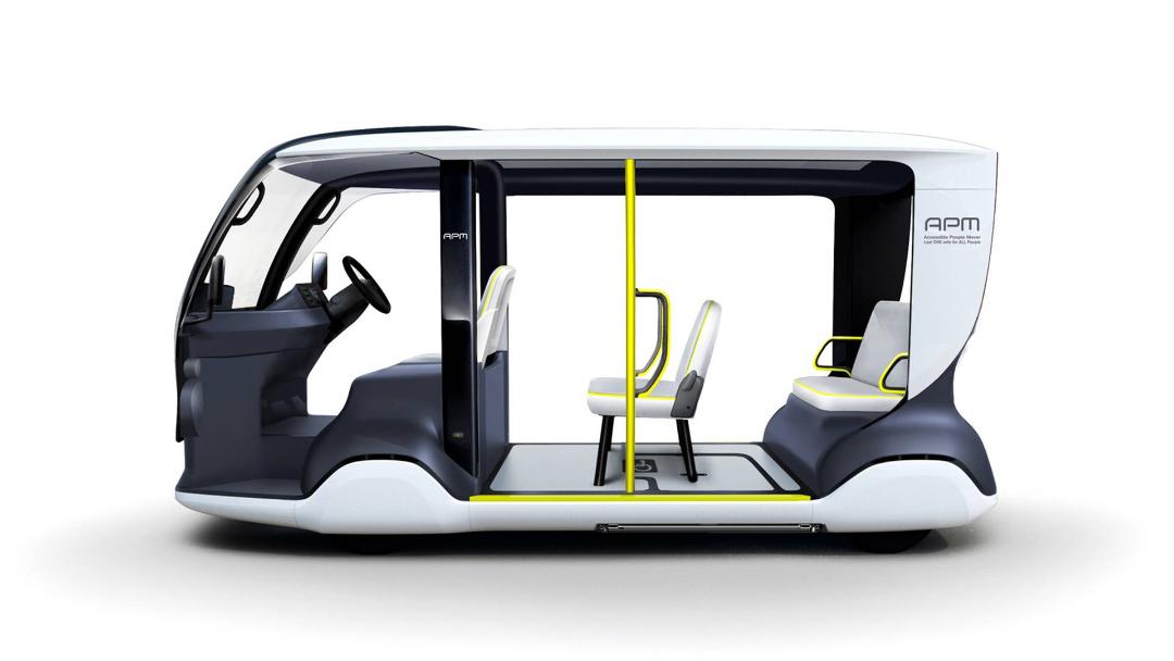 نمای جانبی شاتل الکتریکی تویوتا / Toyota APM Electric Shuttle برای المپیک توکیو 2020