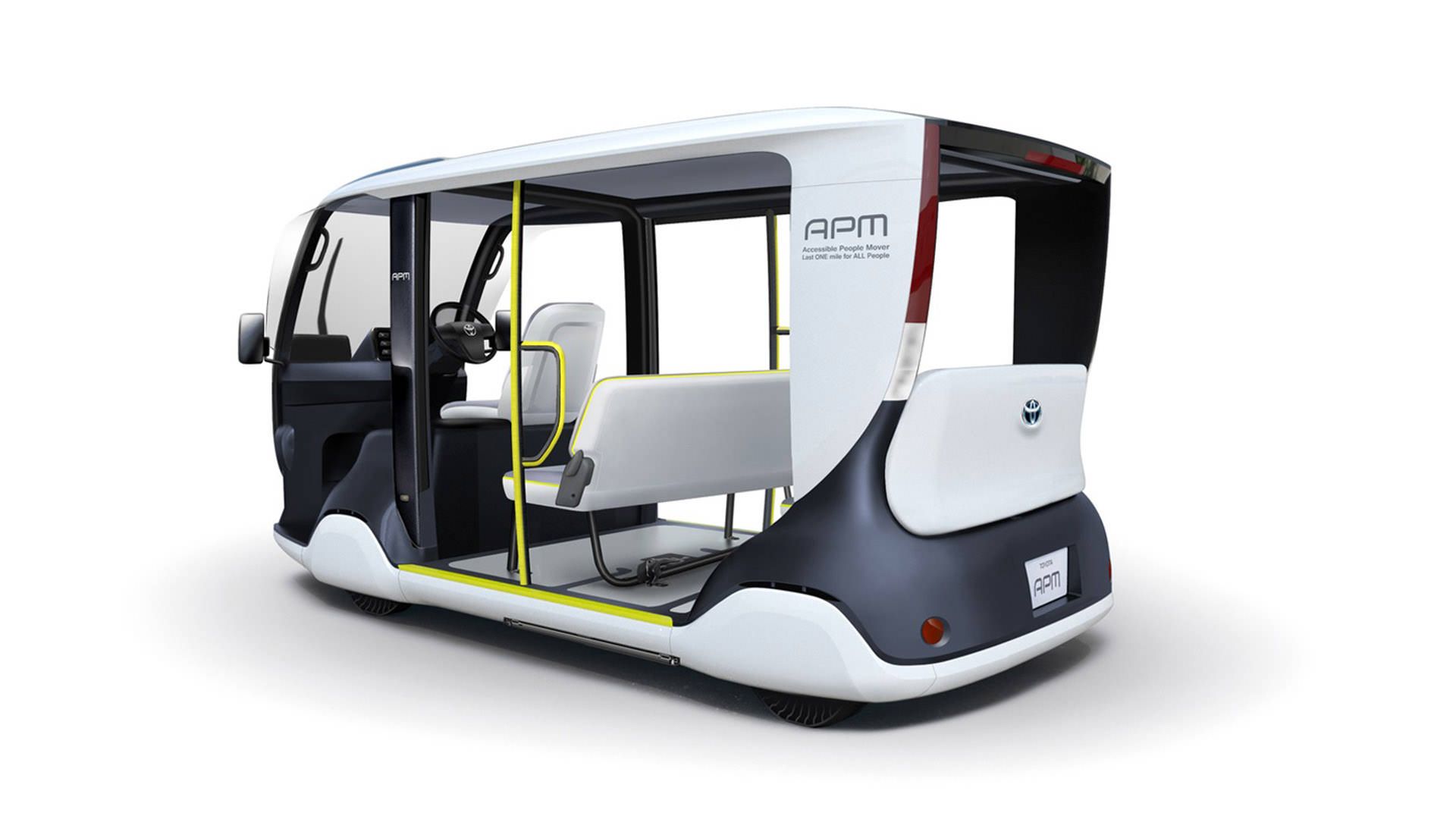 نمای عقب خودروی الکتریکی تویوتا / Toyota APM Electric Shuttle برای المپیک توکیو 2020