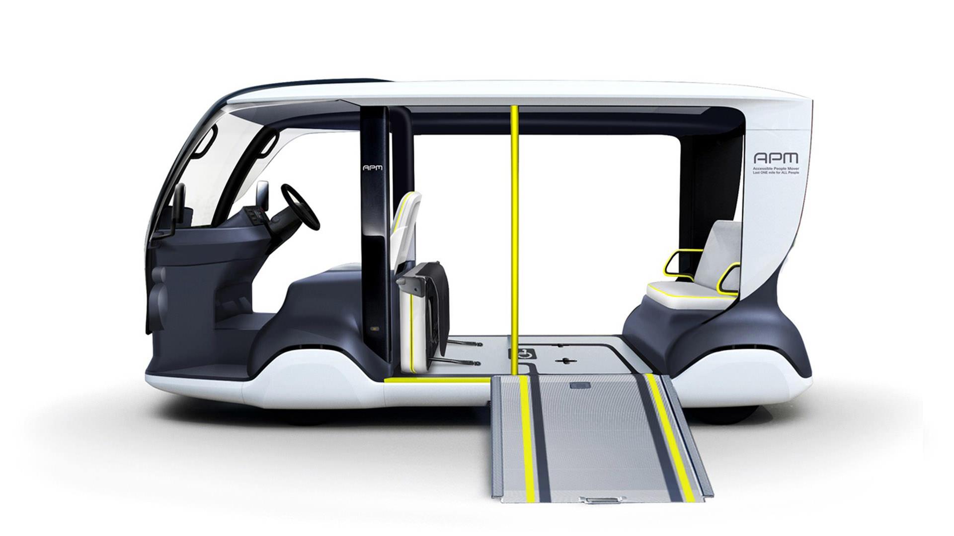 نمای جانبی خودروی الکتریکی تویوتا / Toyota APM Electric Shuttle برای المپیک توکیو 2020