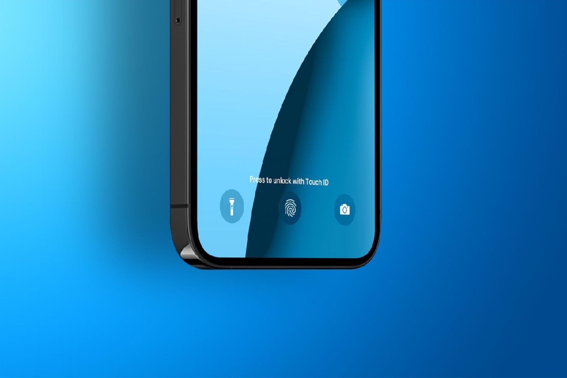 مفهومی از تاچ آی‌دی زیر نمایشر آیفون