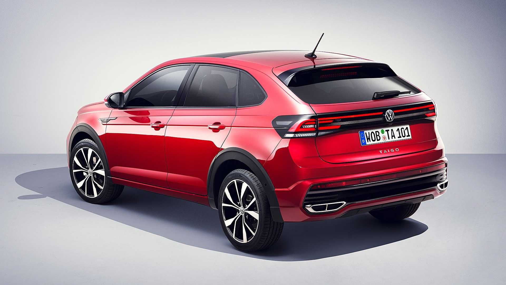 نمای عقب 2022 Volkswagen Taigo Crossover / کراس اور فولکس واگن تایگو قرمز  رنگ
