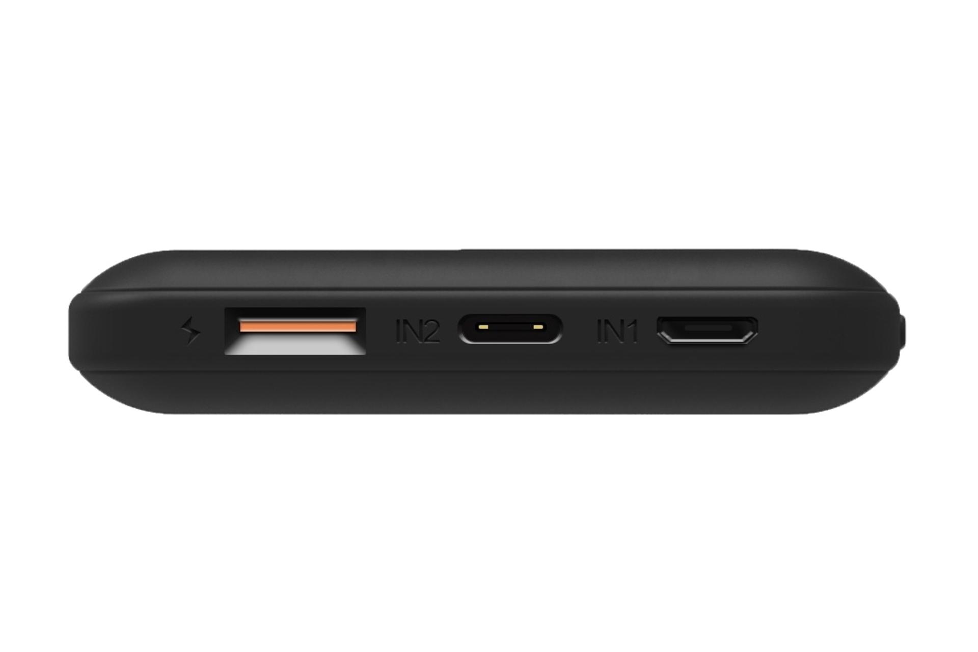 درگاه پاور بانک دبلیو یو دبلیو WUW Y71 10000mAh با ظرفیت 10000 میلی‌آمپر ساعت مشکی