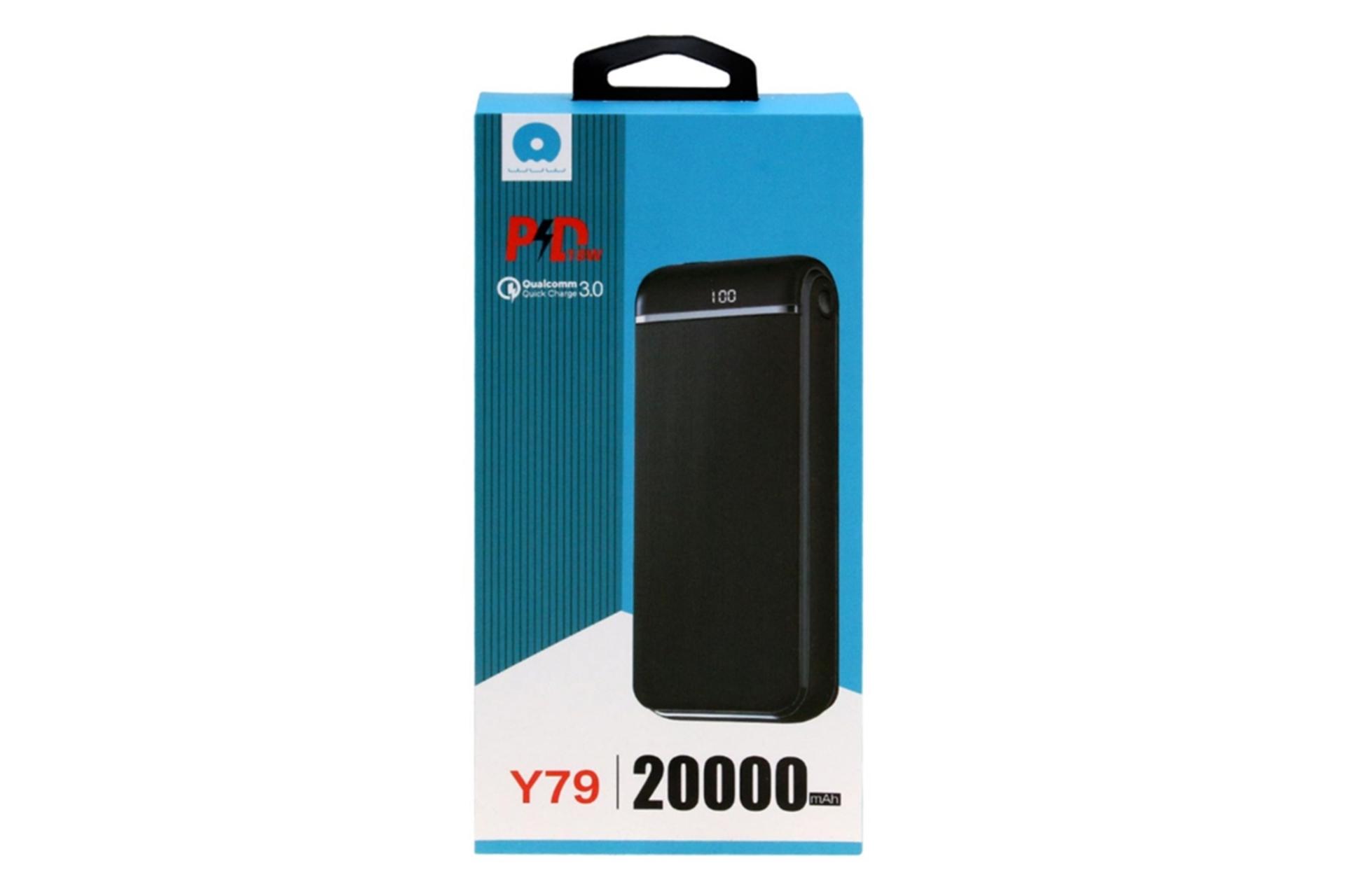 جعبه پاور بانک دبلیو یو دبلیو WUW Y79 20000mAh با ظرفیت 20000 میلی‌آمپر ساعت
