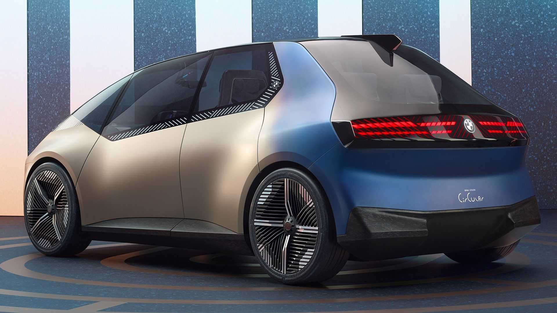 نمای سه چهارم عقب بی ام و آی ویژن سیرکولار / BMW i Vision Circular