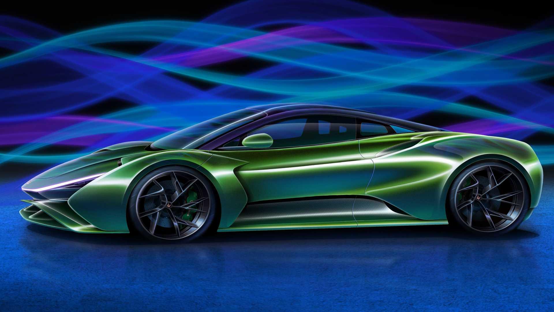ابرخودرو برقی الکترون تراوا نمای کنار / Elektron Truva Electric Supercar