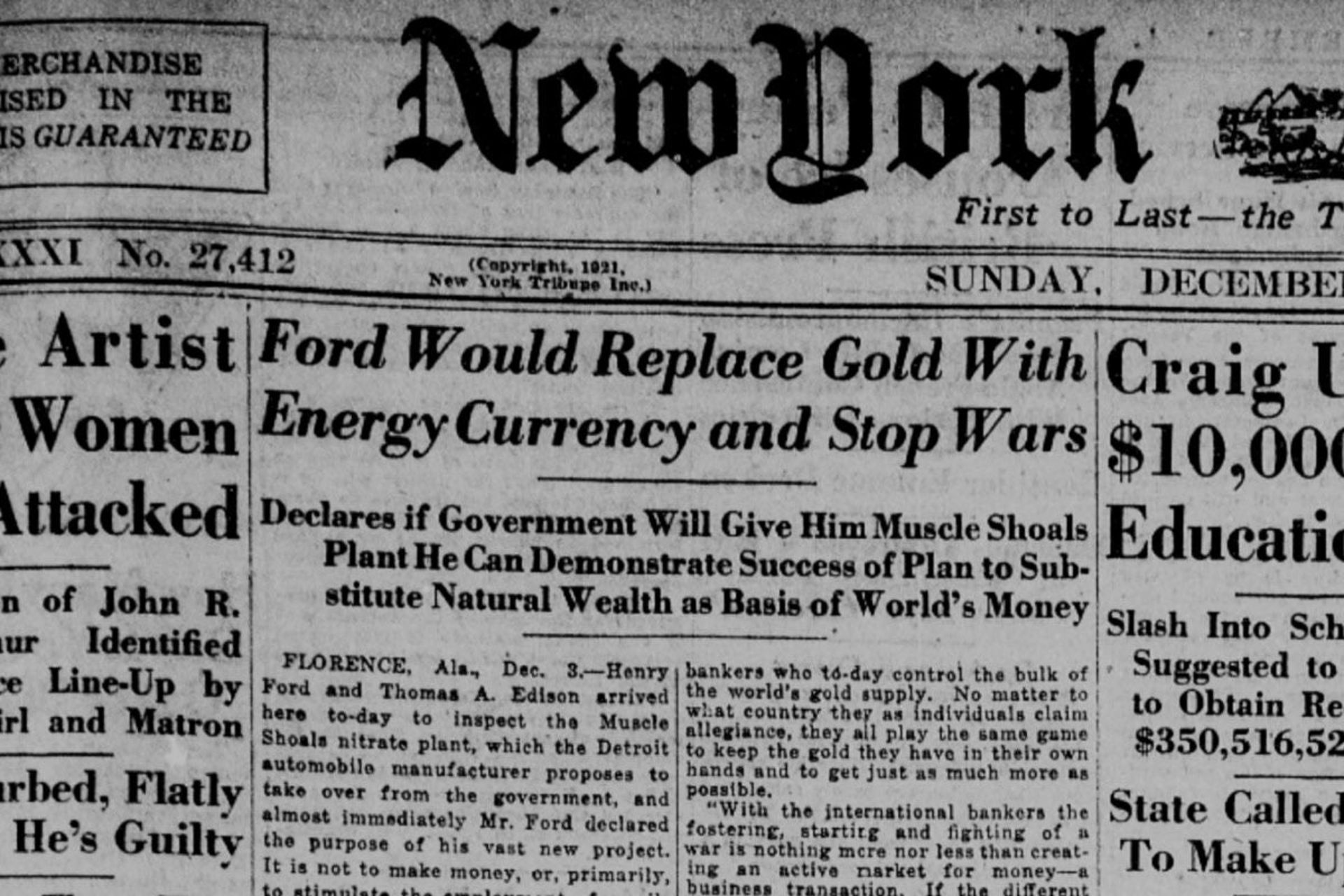 henry ford in newyork tribune