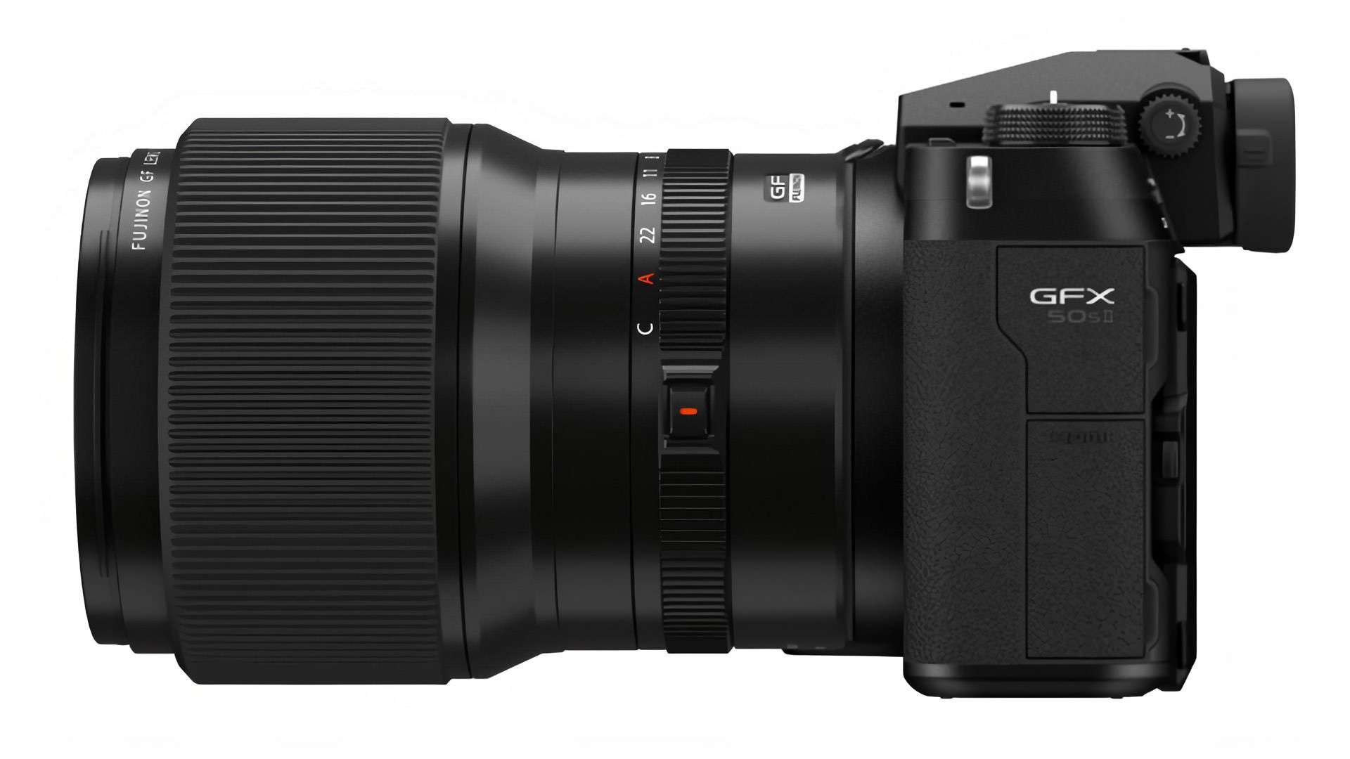 فوجی فیلم gfx50s ii کنار با لنز