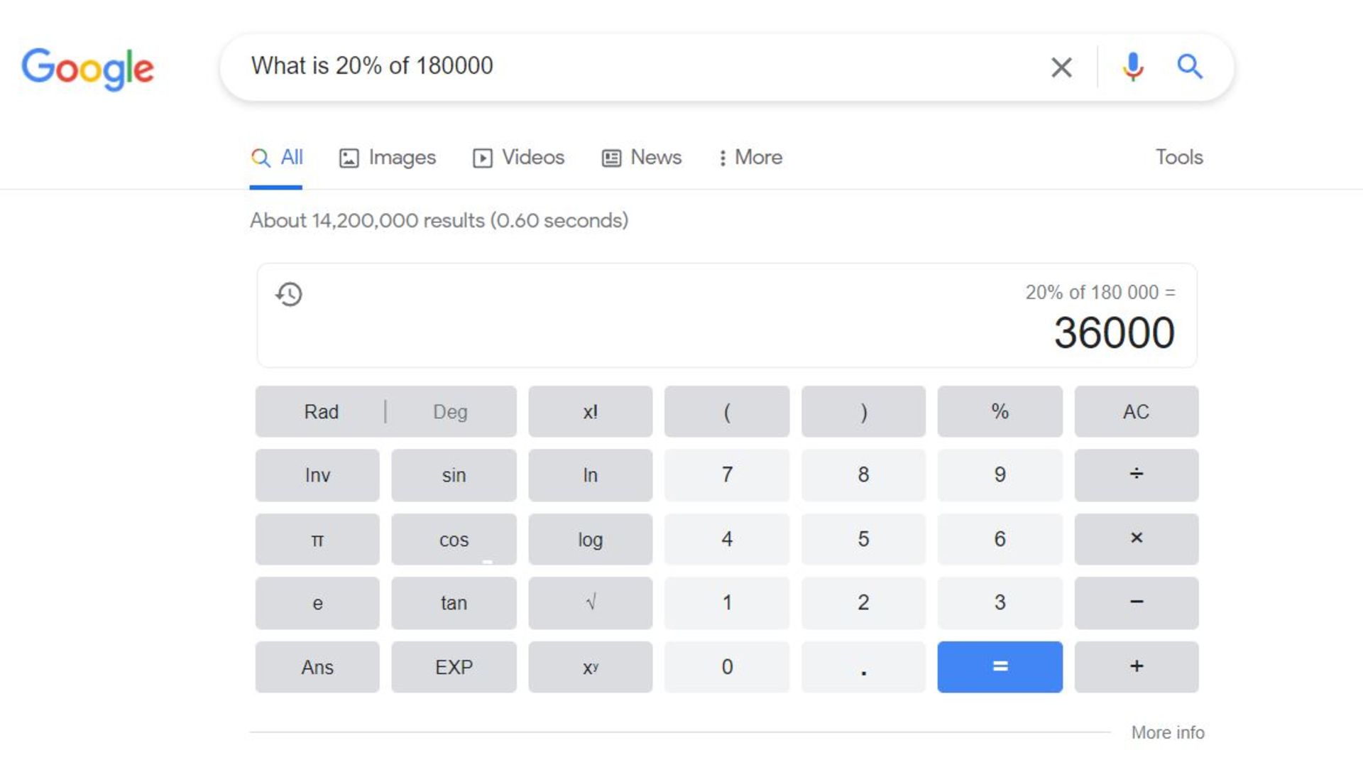 ترفندهای سرچ گوگل - calculator