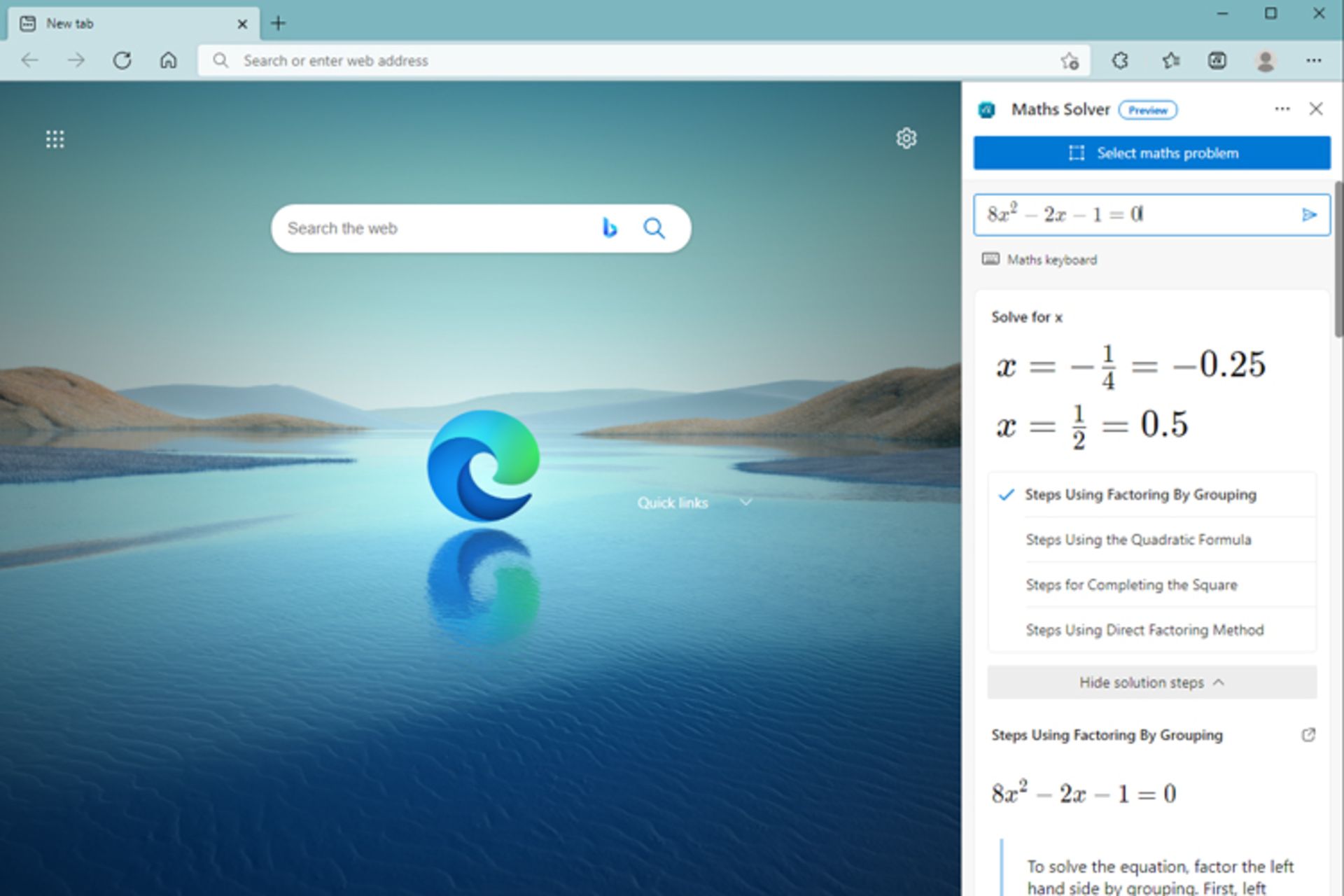 نمایش نتایج math solver اج