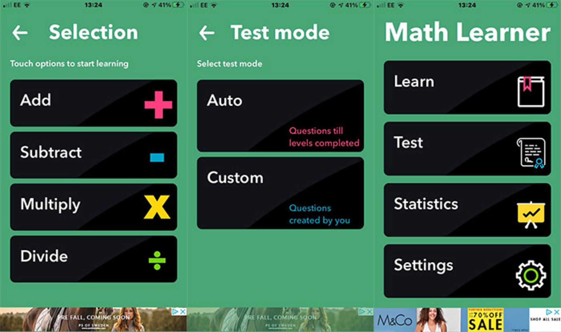 اپلیکیشن math learner