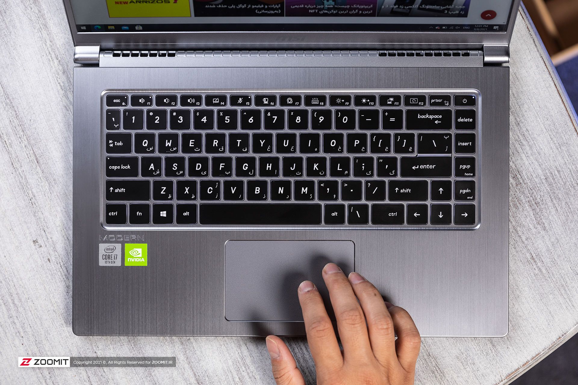 صفحه کلید لپ تاپ MSI Modern 15