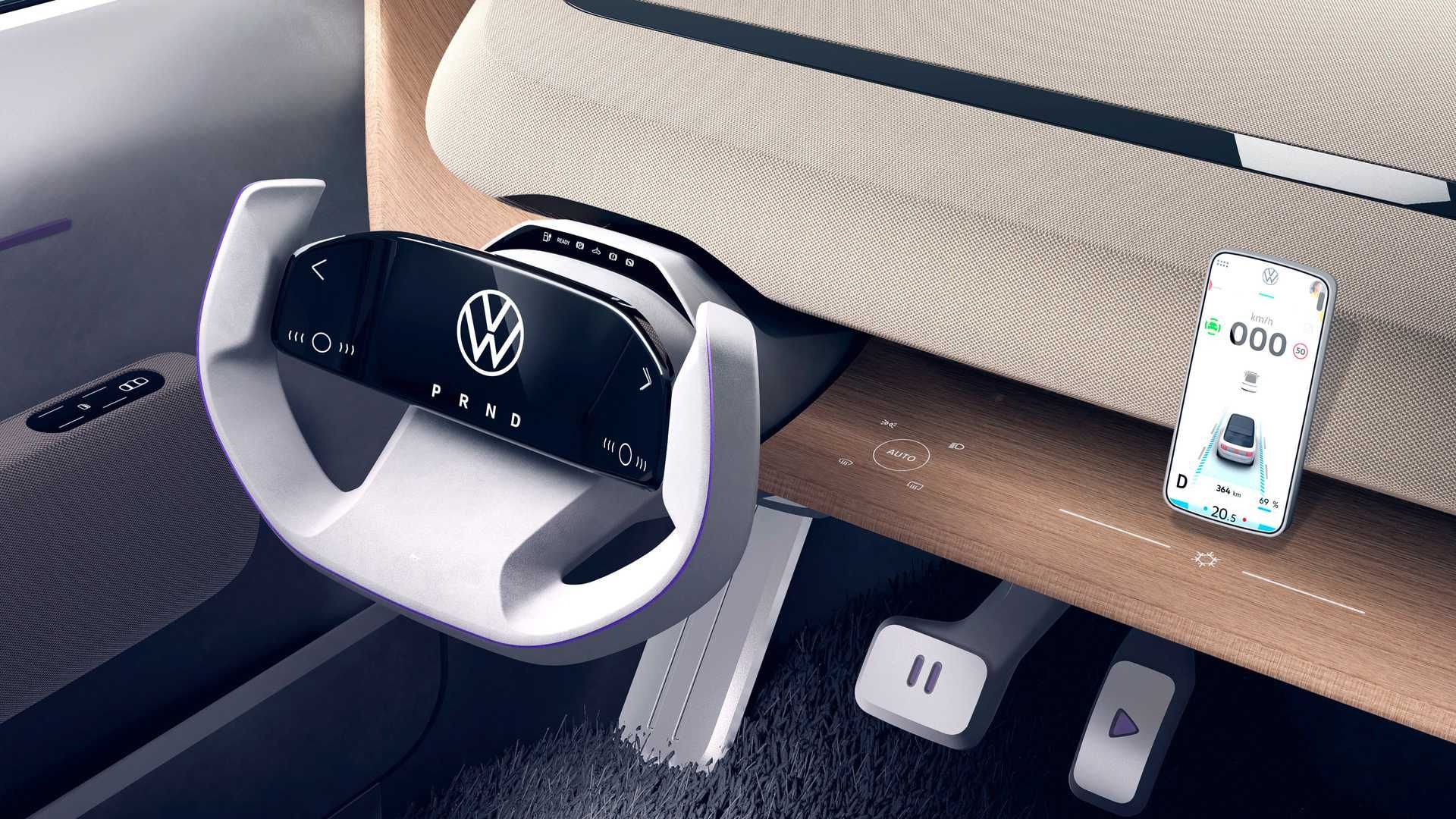 VW ID. Life Concept / داشبورد و فرمان طرح مفهومی فولکس واگن آی دی لایف