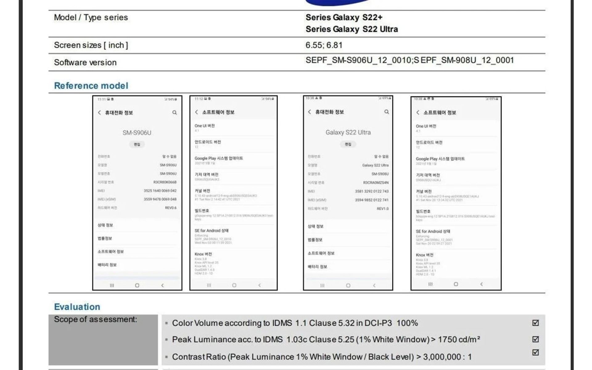 روشنایی صفحه‌نمایش گلکسی اس ۲۲ پلاس و اس ۲۲ اولترا