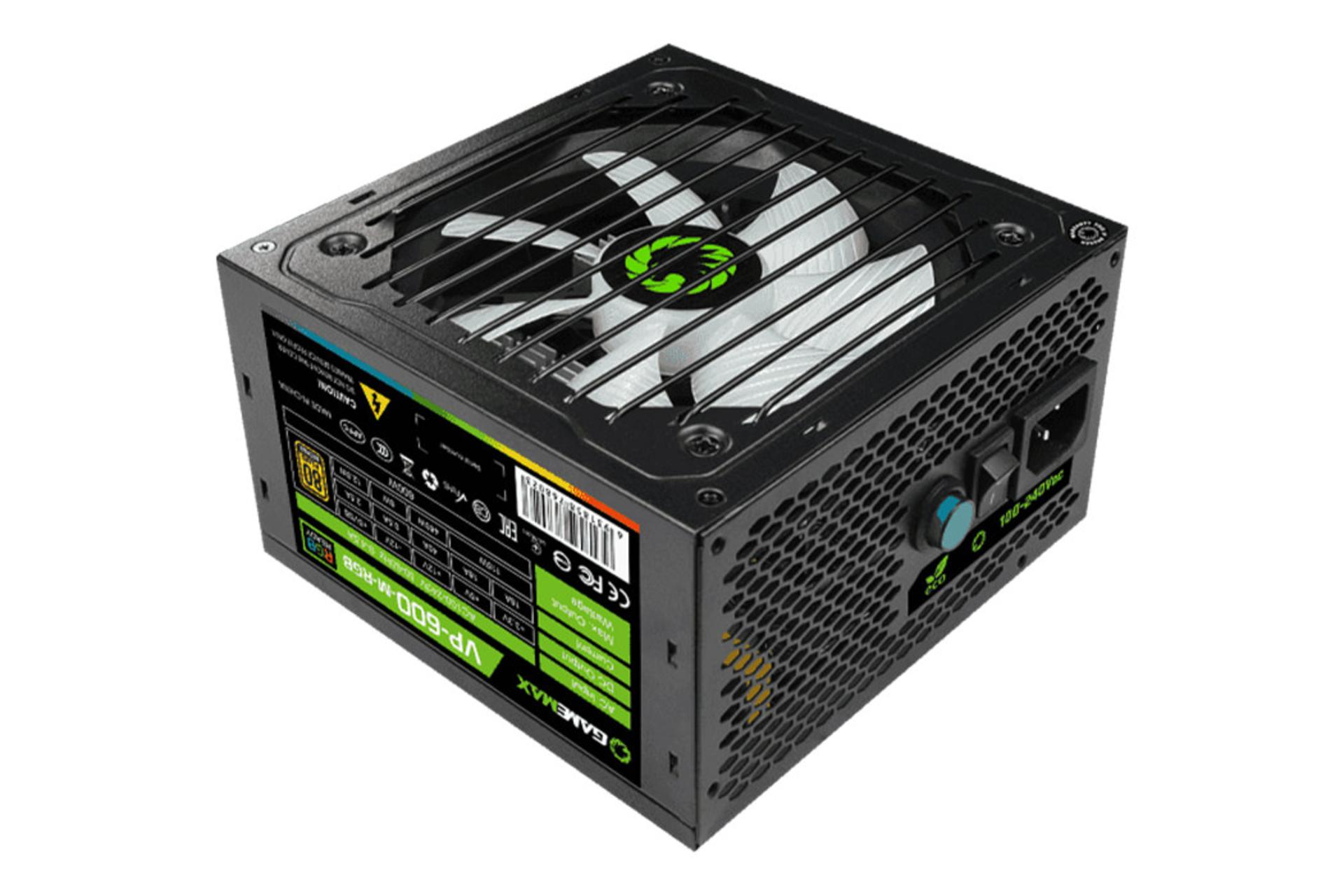 پاور کامپیوتر گیم مکس VP-600-RGB-M با توان 600 وات