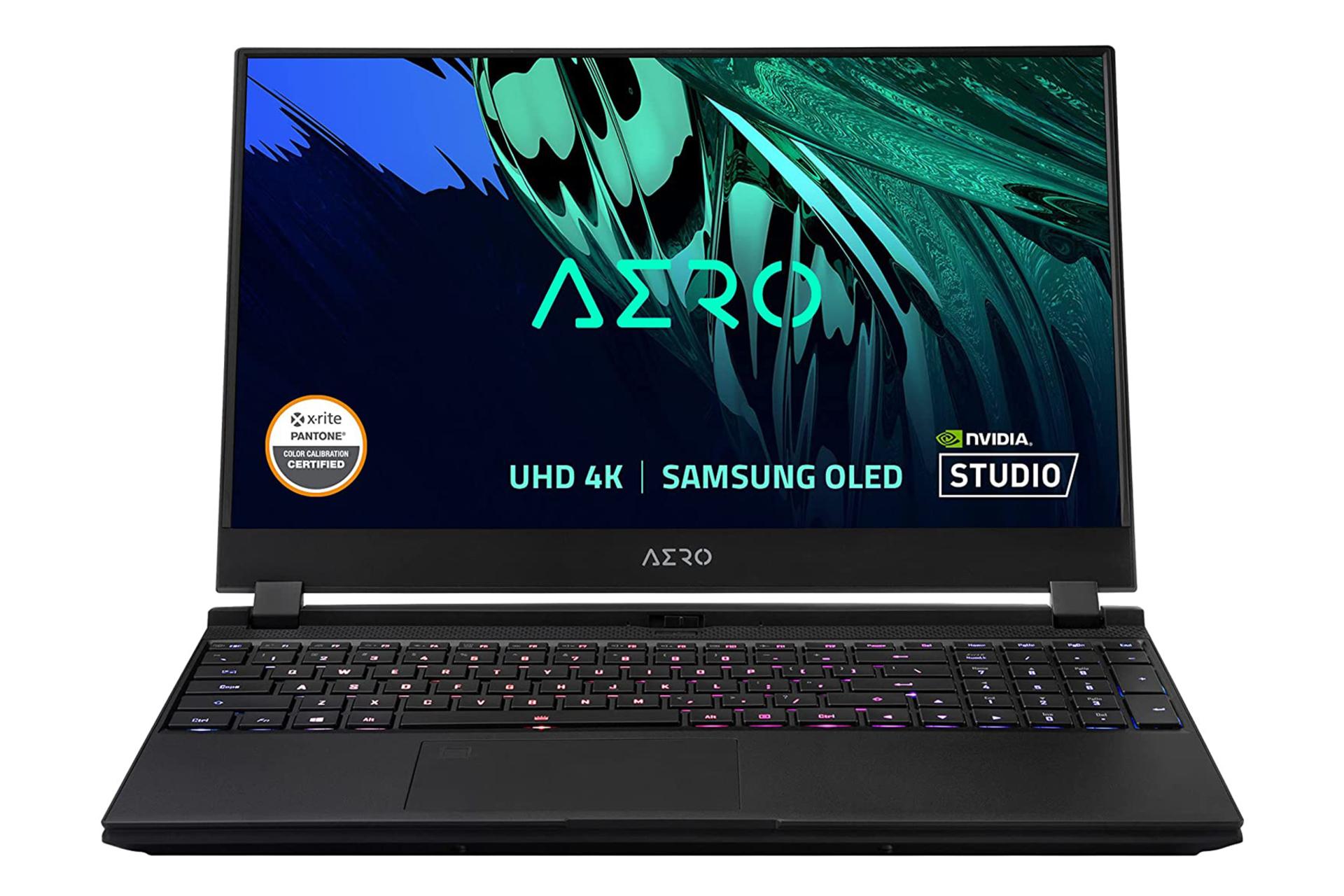 نمای جلو لپ تاپ گیگابایت AERO 15 OLED XD