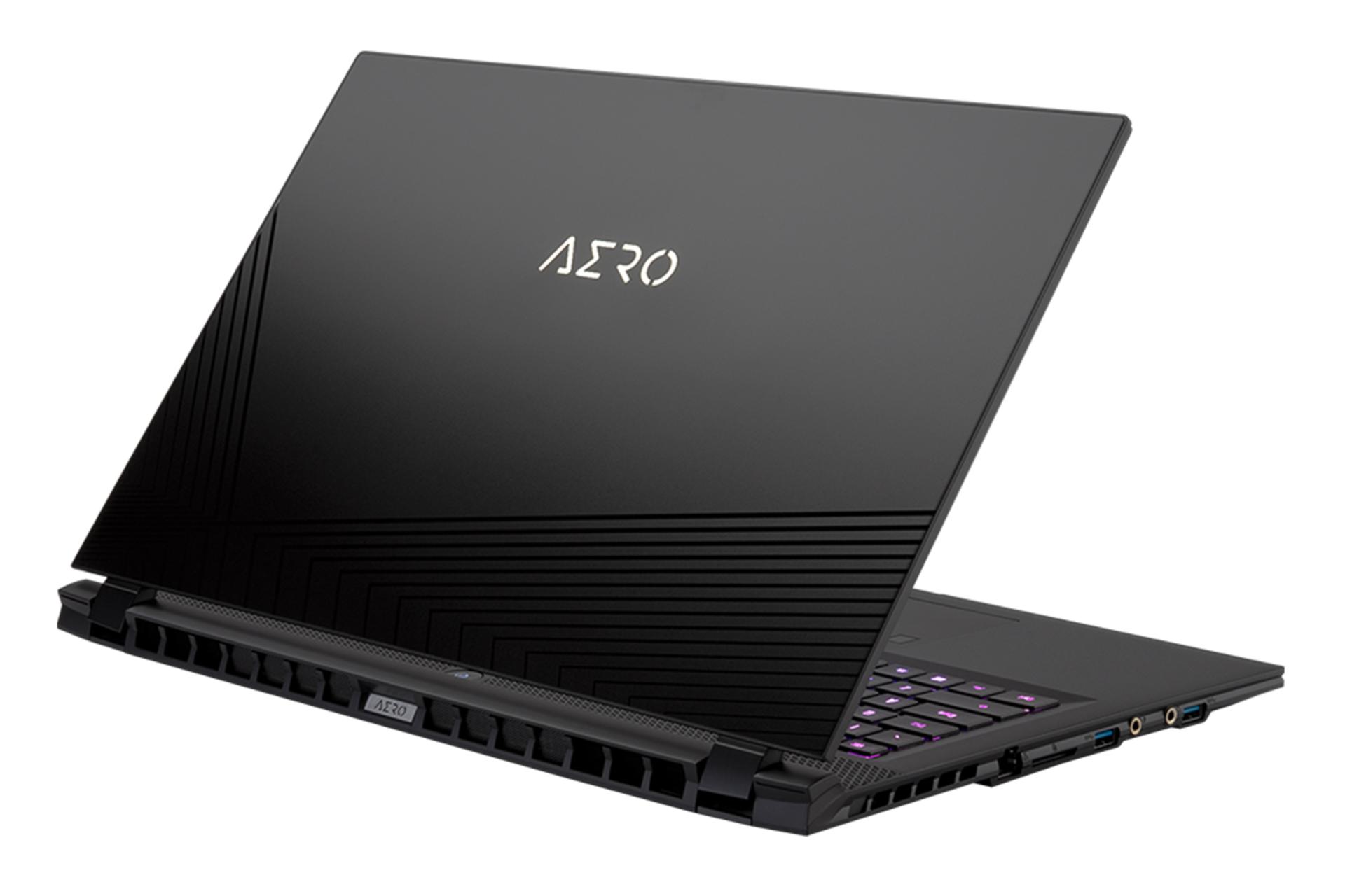نمای پشت و کنار لپ تاپ گیگابایت AERO 17 HDR XD