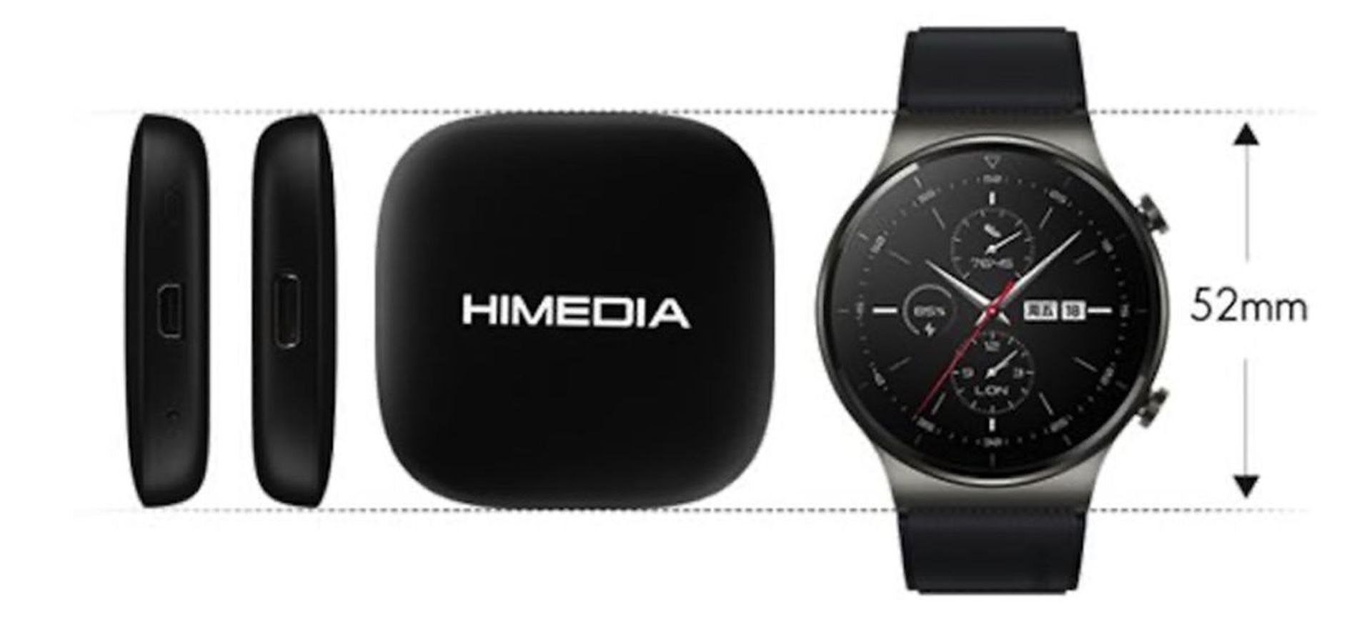 تی وی باکس C1 هواوی در کنار ساعت هوشمند