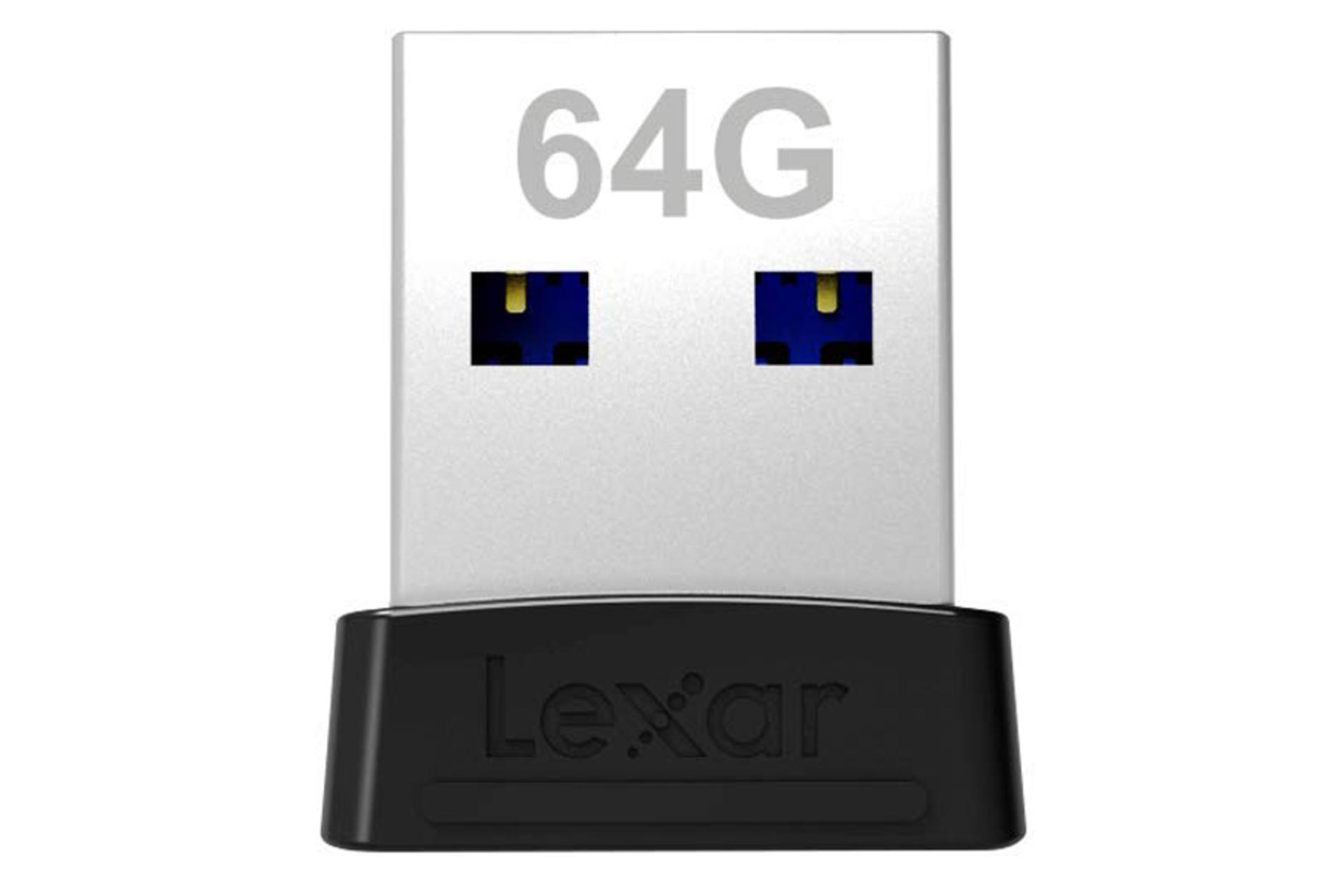 نمای روبرو فلش مموری لکسار مدل JumpDrive S47 Mini ظرفیت 64 گیگابایت
