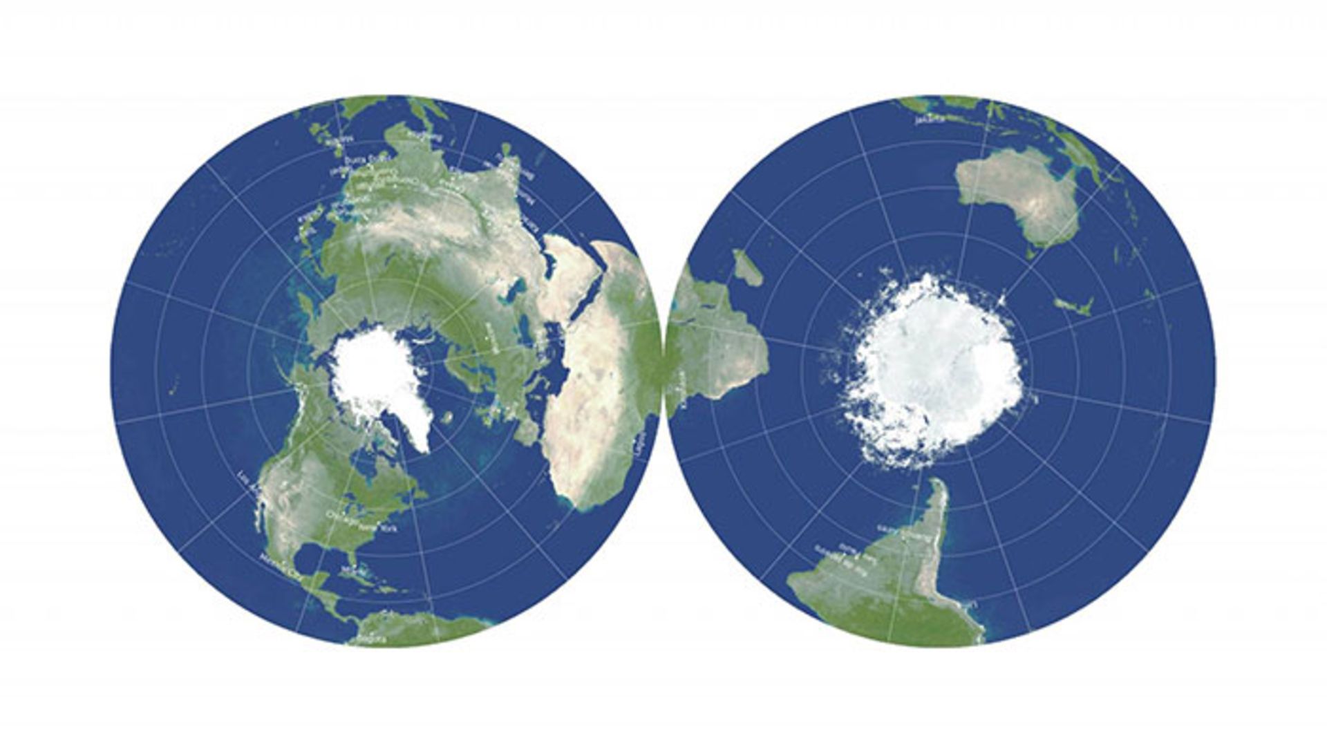 نقشه پنکیکی دوطرفه از زمین