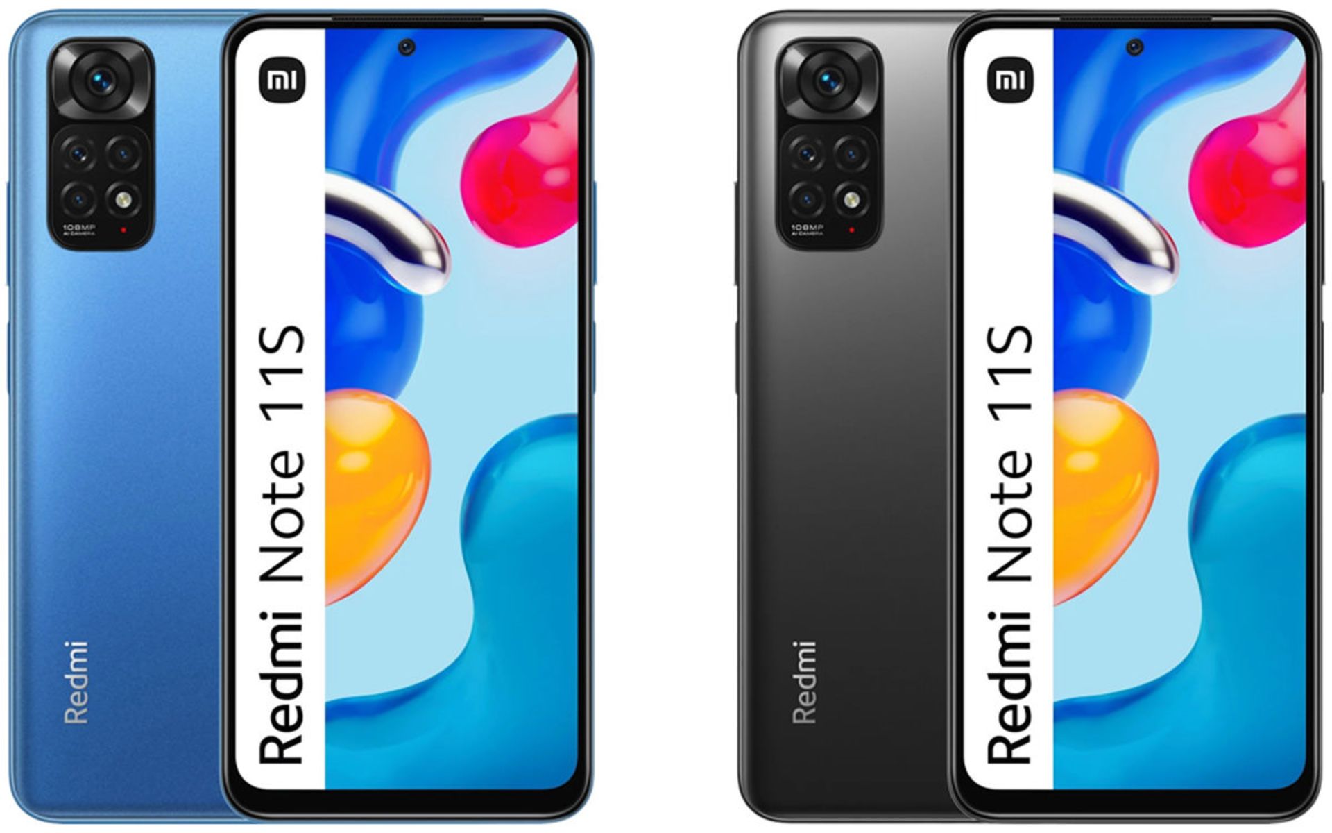 رندر ردمی نوت 11S در رنگ آبی و مشکی