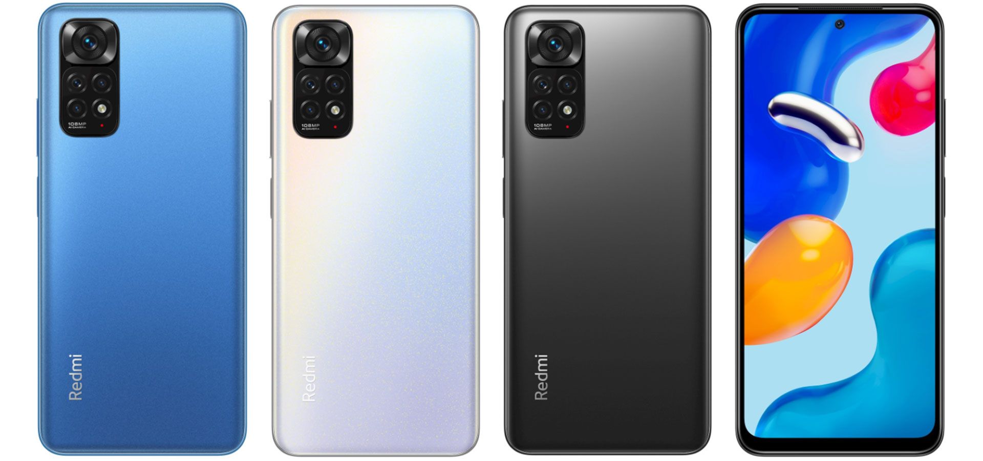 شیائومی ردمی نوت 11 اس در رنگ‌های خاکستری گرافیتی، سفید مرواریدی و آبی