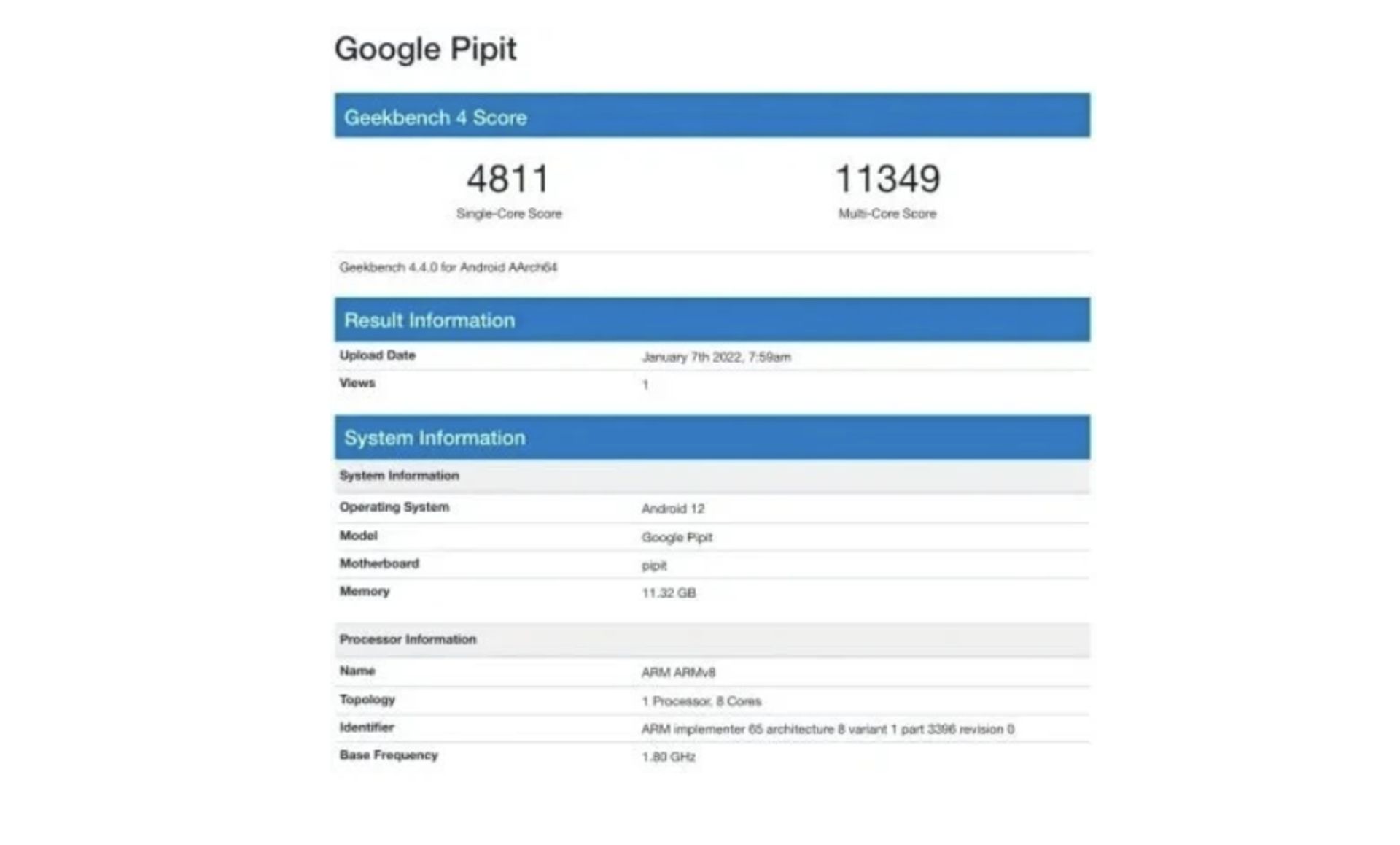 بنچمارک منتسب به گوشی تاشو گوگل