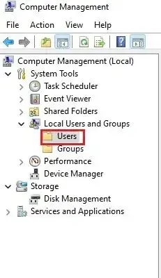 تغییر رمز عبور ویندوز ۱۱ از طریق Computer Management