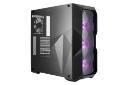 نمای نیم رخ جلو و پنل شیشه‌ای سمت چپ کیس کامپیوتر کولر مستر MASTERBOX TD500