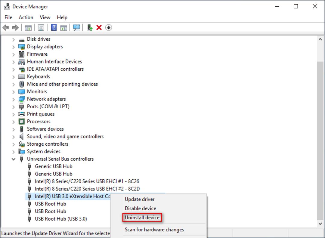 حذف کنترلرهای بخش Universal Serial Bus controllers 