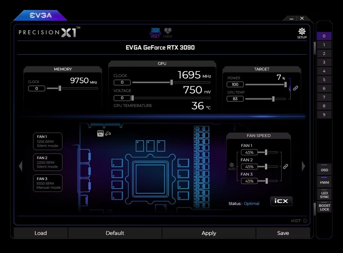 برنامه EVGA Precision X برای اورکلاک گرافیک