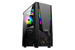 نمای نیم رخ جلو و پنل شیشه‌ای سمت چپ کیس کامپیوتر فاطر مدل FG-523X