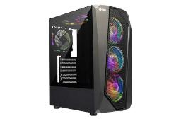 نمای نیم رخ جلو و پنل شیشه‌ای سمت چپ کیس کامپیوتر فاطر مدل FG-740M