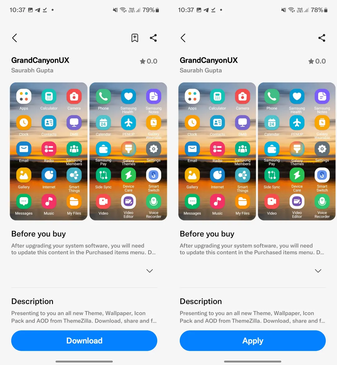 بخش آیکون های Galaxy Themes