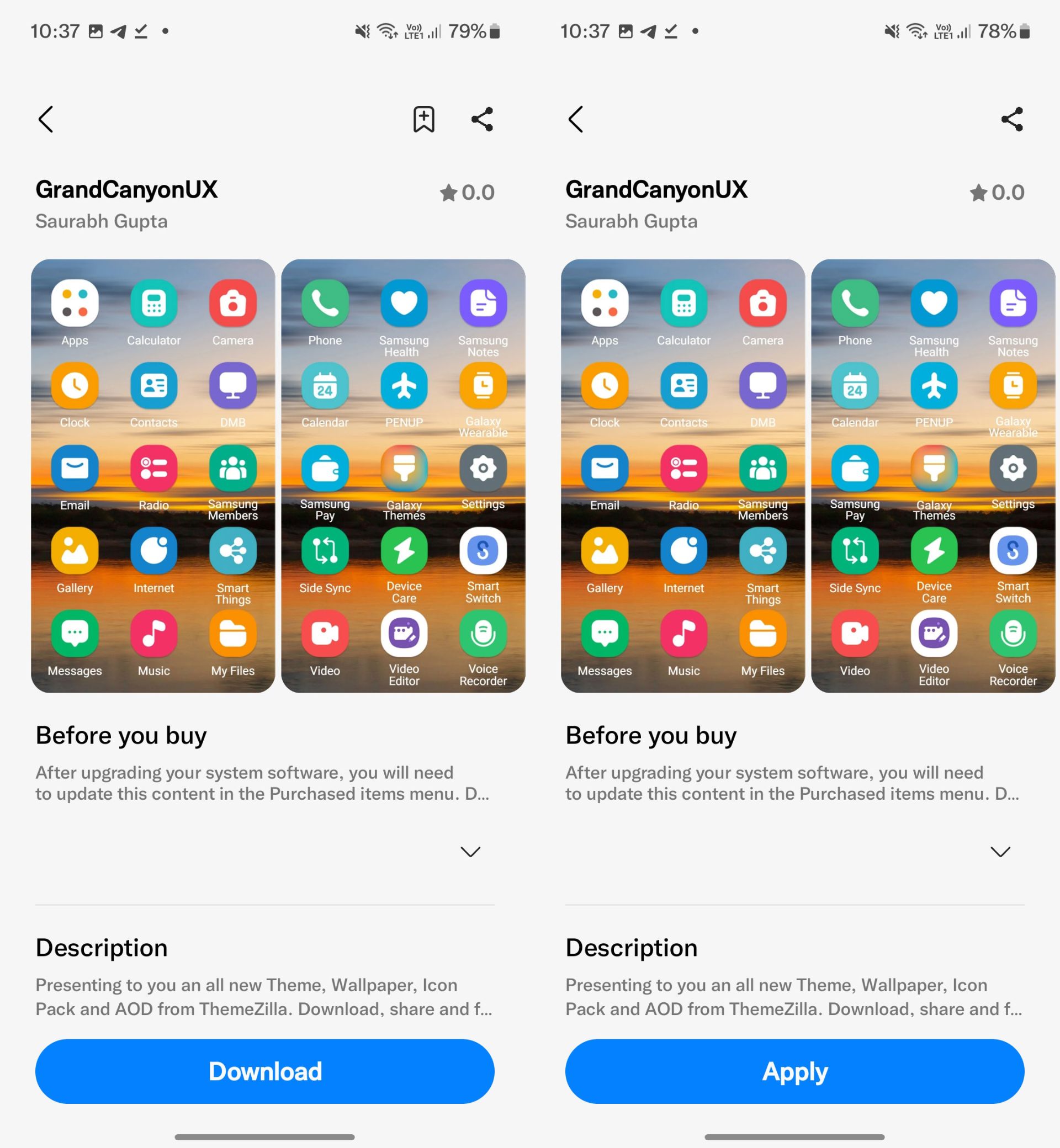 بخش آیکون های Galaxy Themes