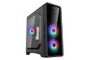 نمای نیم رخ جلو و پنل شیشه‌ای سمت چپ کیس کامپیوتر گیم مکس G561-FRGB