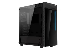 نمای جلو و پنل شیشه‌ای سمت چپ کیس کامپیوتر گیگابایت C200 GLASS