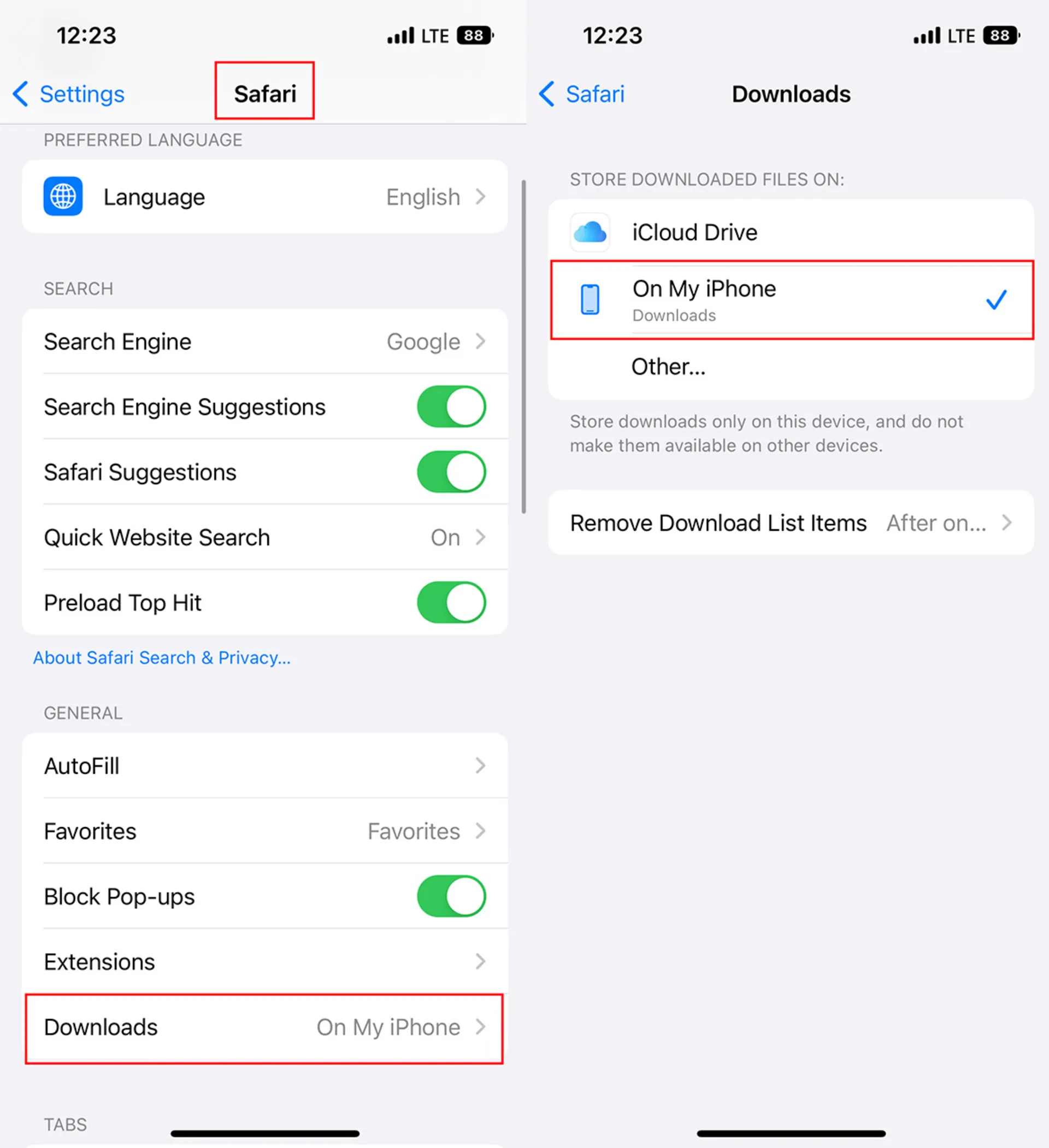 ۲-محل ذخیره فایل های دانلود شده در آیفون