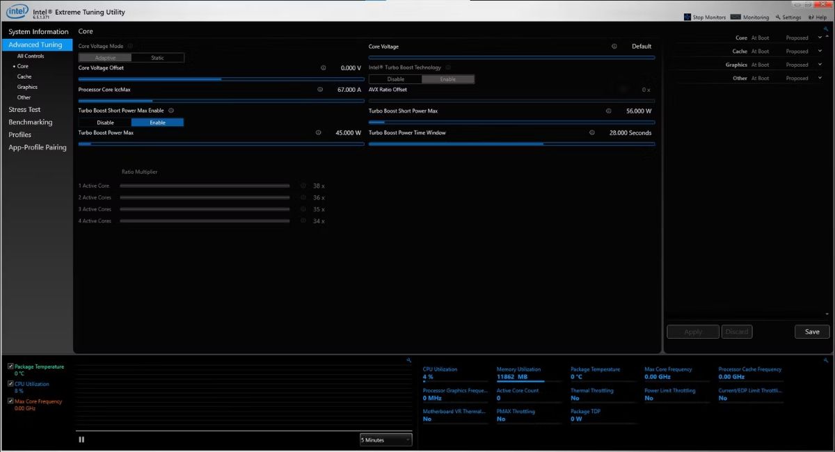 ابزار Intel Extreme Tuning Utility (Intel XTU) برای اورکلاک