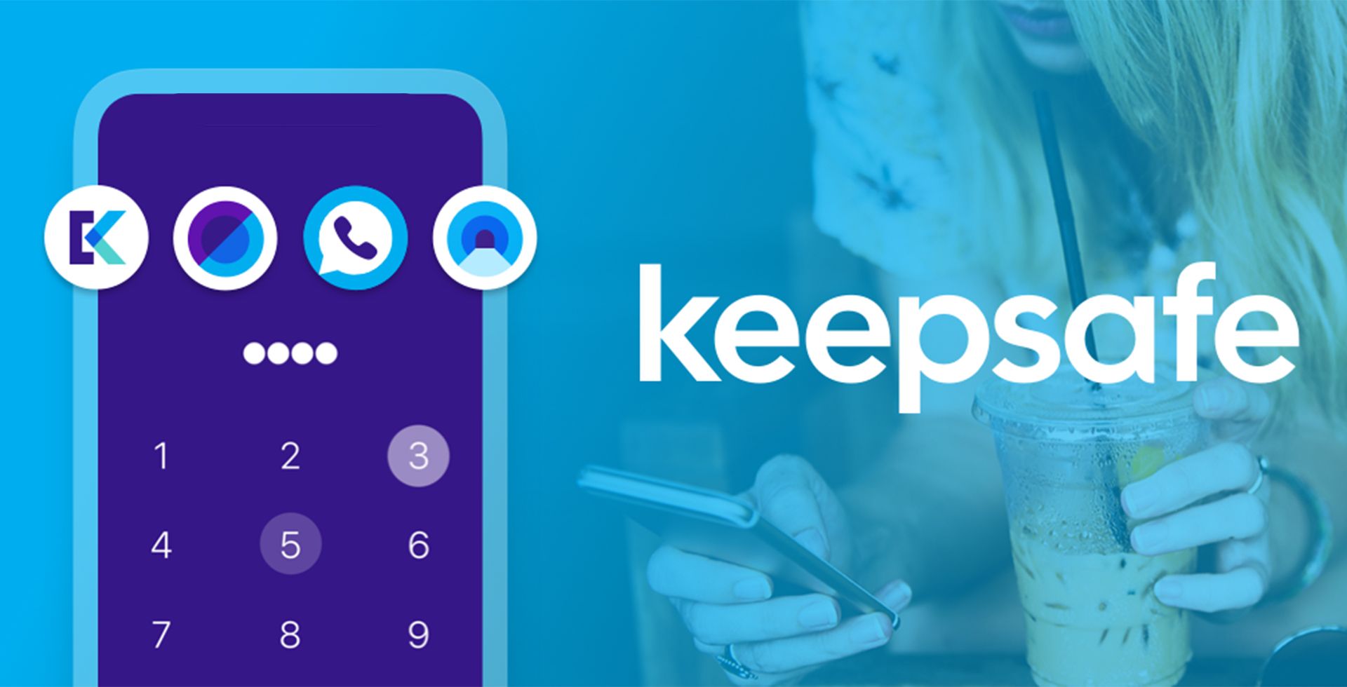 کاور اپلیکیشن Keepsafe دختری در حال کار با گوشی هوشمند