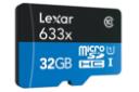 نمای جانبی کارت حافظه لکسار microSDHC با ظرفیت 32 گیگابایت مدل High Performance 633x A1 کلاس 10