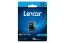 جعبه کارت حافظه لکسار microSDXC با ظرفیت 32 گیگابایت مدل High Performance BLUE Series 633x V30 کلاس 10