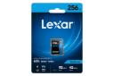 جعبه کارت حافظه لکسار microSDXC با ظرفیت 256 گیگابایت مدل High Performance BLUE Series 633x V30 کلاس 10