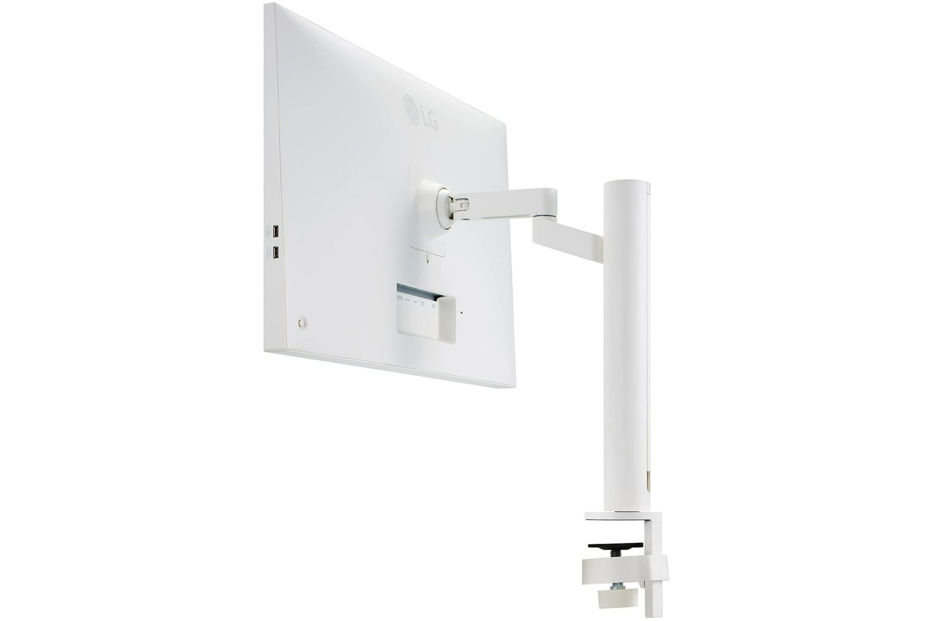 نمای پشت اولین مانیتور هوشمند ال جی LG 32SQ780S با پایه سفید