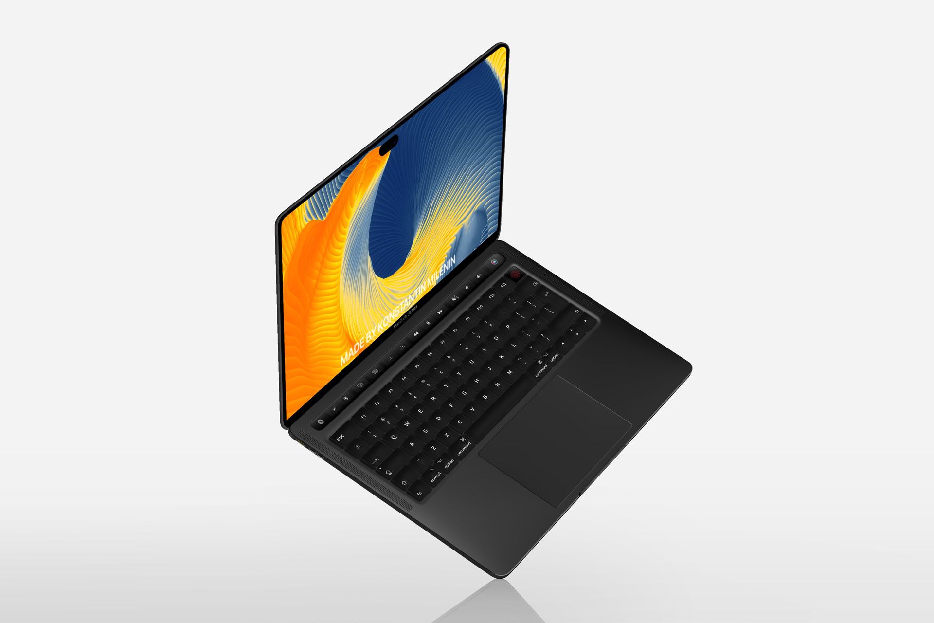 مک بوک مجهزبه حفره کپسولی داینامیک آیلند مفهومی خاکستری