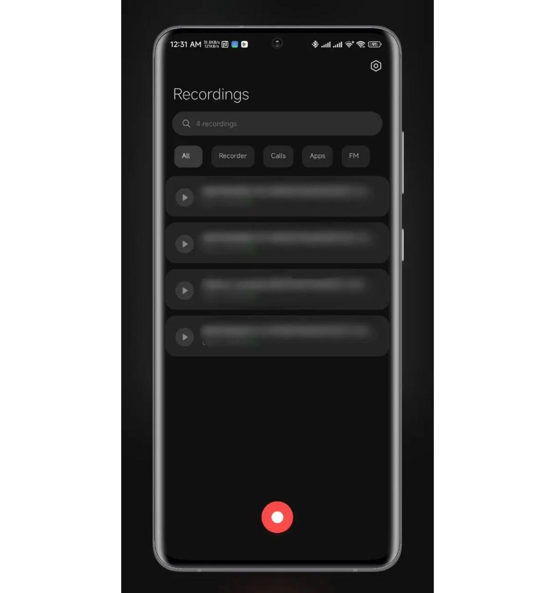 برنامه ضبط صدا در MIUI 14
