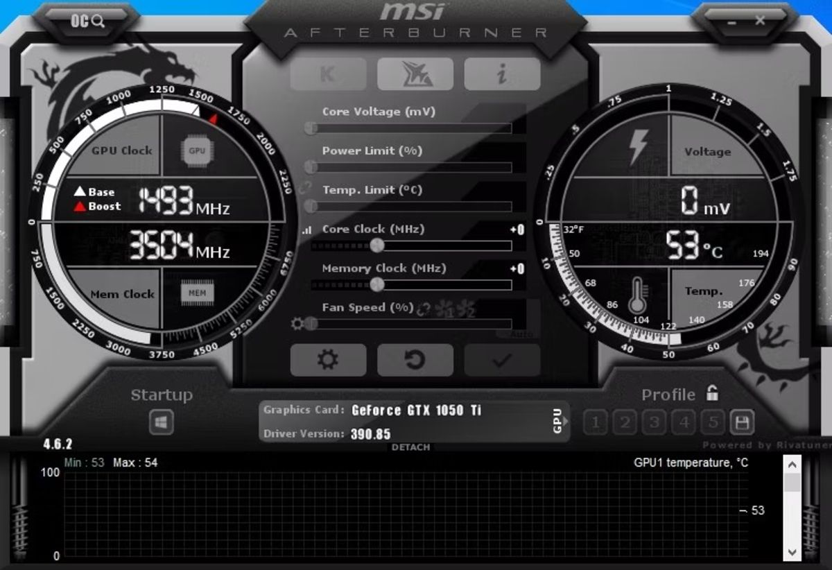 برنامه MSI Afterburner برای اورکلاک