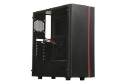 نمای نیم رخ جلو و پنل شیشه‌ای سمت چپ کیس کامپیوتر ریدمکس Blazar X910-FAB