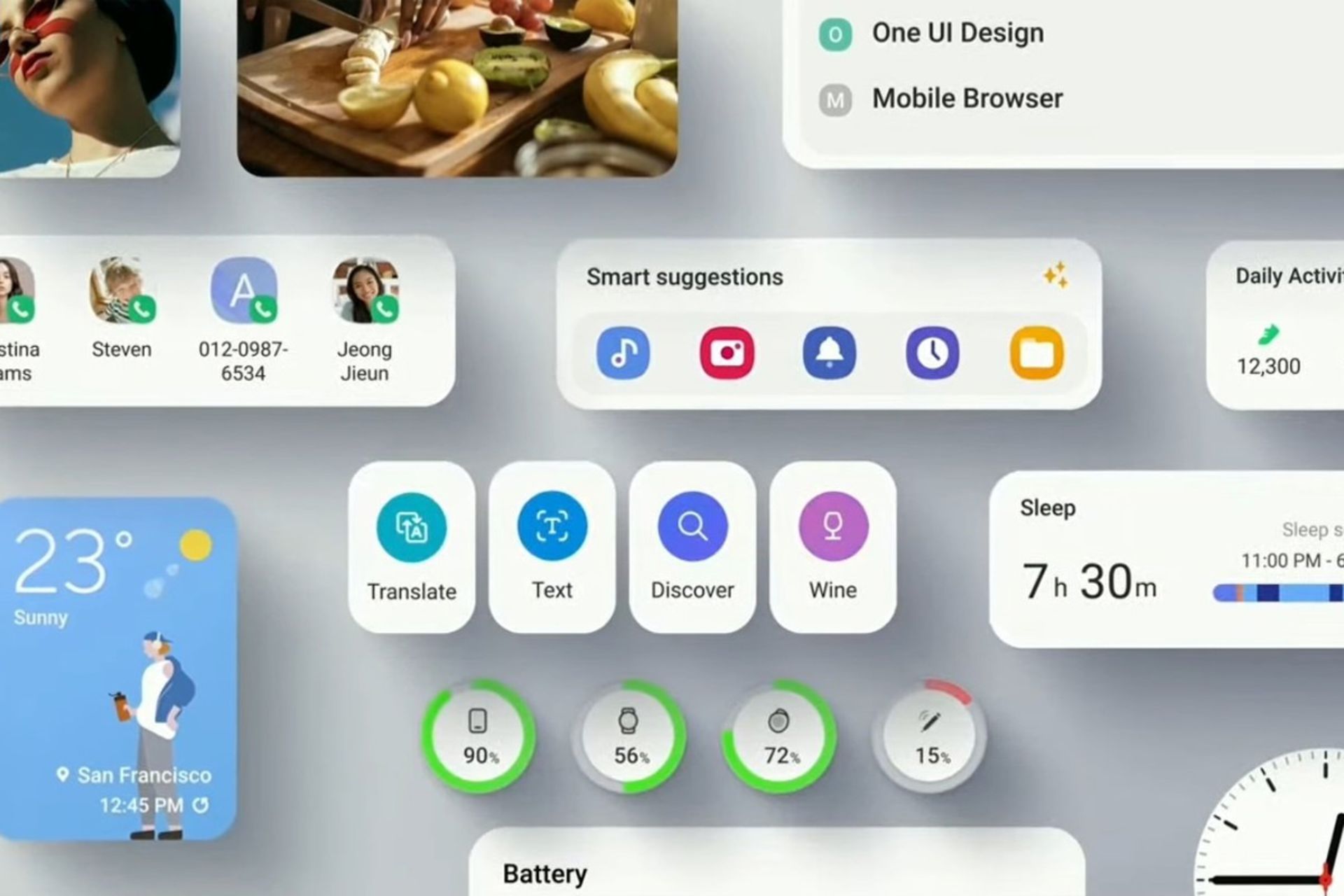 ویجت های جدید رابط کاربری One UI 5 سامسونگ