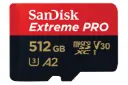 نمای روبرو کارت حافظه سن دیسک microSDXC با ظرفیت 512 گیگابایت مدل Extreme Pro V30 A2 کلاس 10